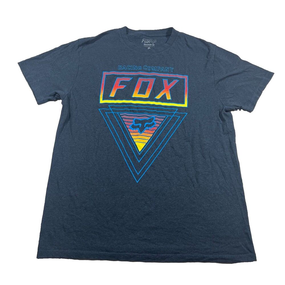 Y2K Fox Racing Buckle Graphic T Shirt Men’s L Navy Short Sleeve Tee
